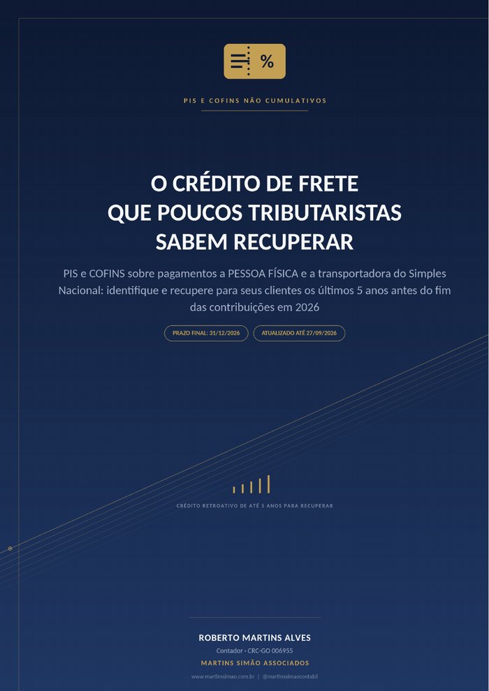 Capa do eBook Créditos de PIS e COFINS sobre Frete